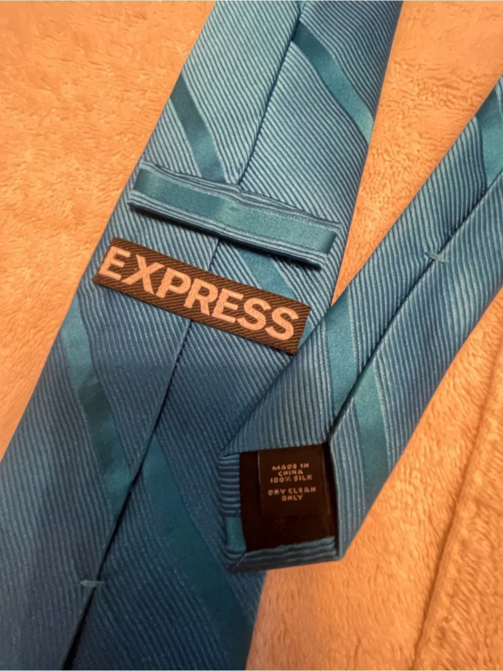 Express Teal and Navy Diagonal Stripe Tie